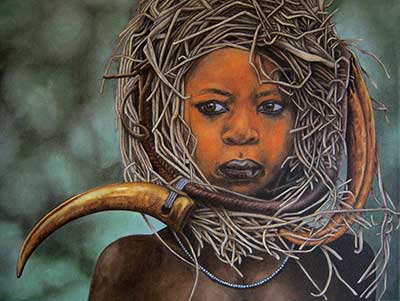 Afrik | Peuple des Hommes Fleurs - Nature (Dim. 30x40cm)