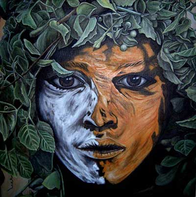 Afrik | Peuple des Hommes Fleurs - Natural (Dim. 30x30cm)